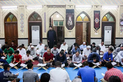 جزءخوانی قرآن در حسینیه آیت‌الله سید عدنان غُریفی خرمشهر