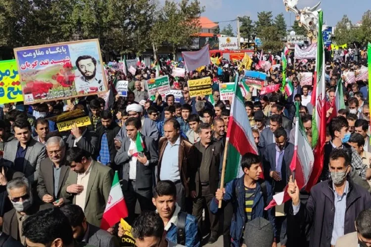 راهپیمایی ۱۳ آبان‌ماه در یاسوج برگزار شد