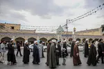 دسته عزاداری طلاب و روحانيون شیرازی در سومين روز شهادت امام حسین(ع)