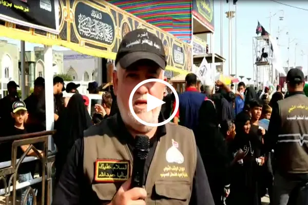 بالفيديو...نصب خيمة توعوية للارشادات الوقائية من كورونا على طريق كربلاء ـ بغداد