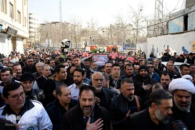 مراسم تشییع و خاکسپاری پیکر آتش نشان شهید «قریب رضا دارابی»