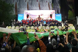 مراسم بدرقه تیم ملی فوتبال ایران در میدان انقلاب