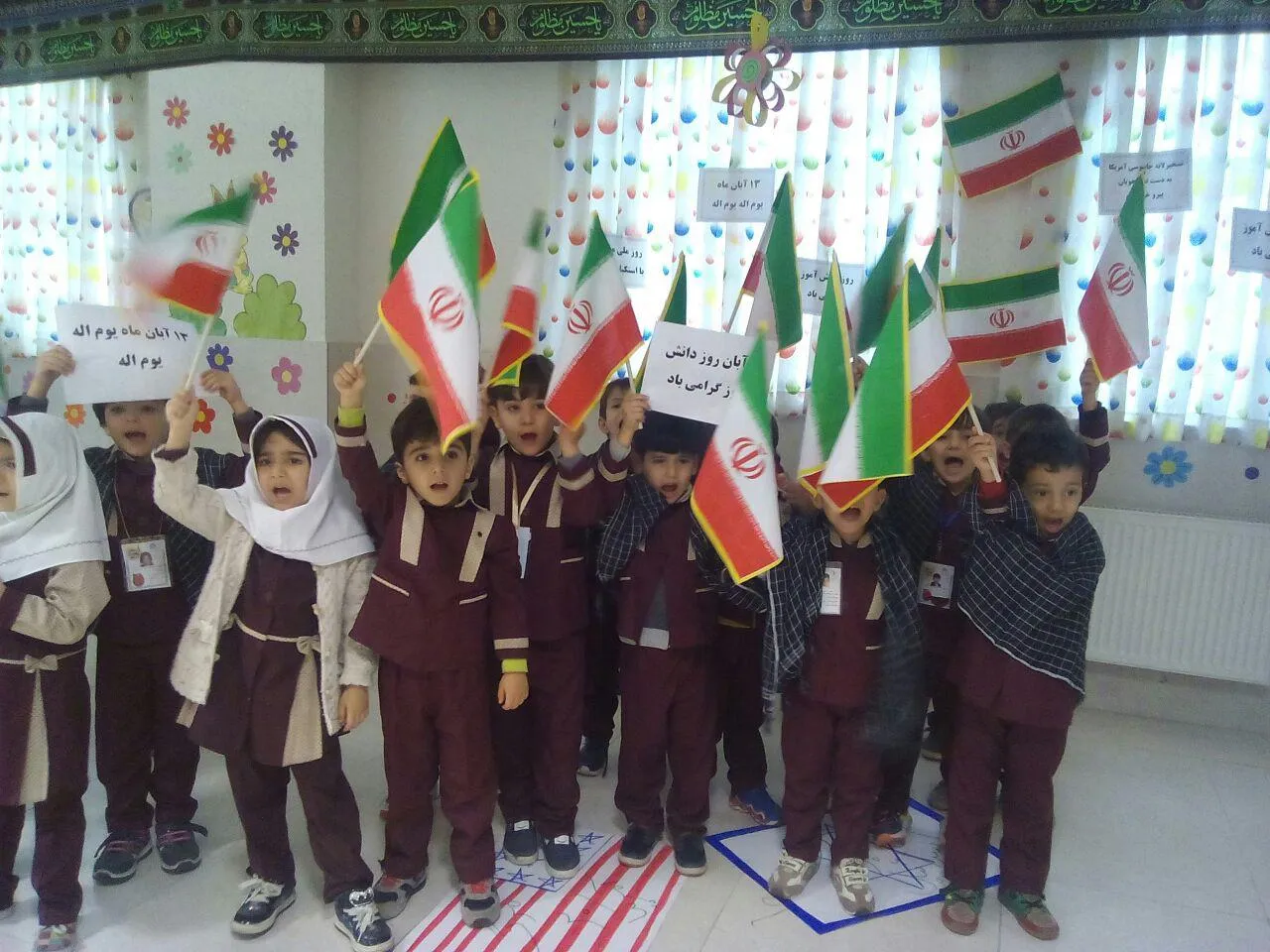 شکوفه‌های مهدالرضا(ع) هم‌صدا با ملت ایران در راهپیمایی 13 آبان