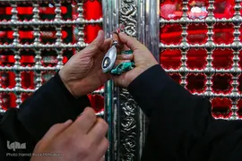 غبار‌روبی مضجع مطهر حضرت عبدالعظیم حسنی(ع)