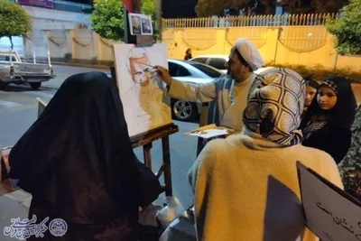 سومین شب از نمایشگاه نقاشی شهدایی در اجتماع شبانه بابلسر