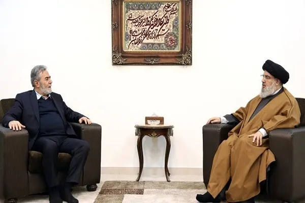 دیدار سید حسن نصرالله با دبیر کل جنبش جهاد اسلامی