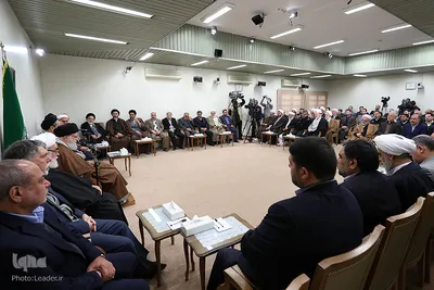 دیدار جمعی از دست‌اندرکاران و کارگزاران حج با حضرت آیت‌الله خامنه‌ای، رهبر معظم انقلاب اسلامی