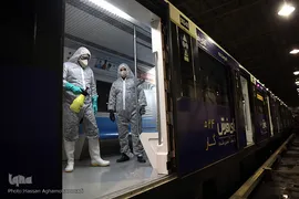 عملیات ضد عفونی کردن ناوگان حمل و نقل عمومی در تهران
