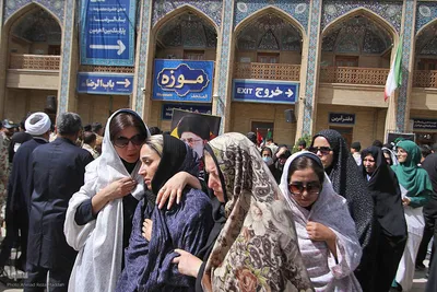 وداع و تشییع تکاور شهید محمد آزادی در حرم شاهچراغ(ع)