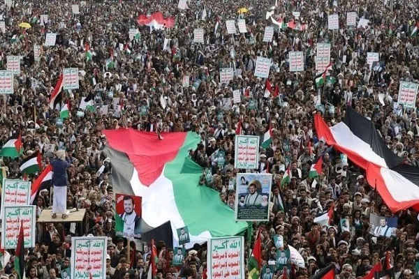 Yemeníes y jordanos se manifiestan en solidaridad con palestinos