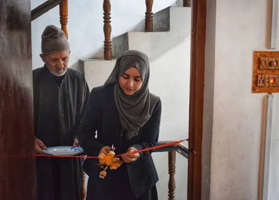 Ausstellung für islamische und koranische Kalligraphie in Kaschmir / Indien