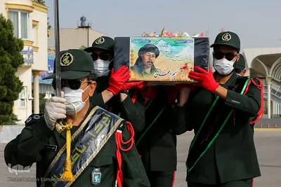 استقبال از پیکر شهید «نسیم افغانی» در فرودگاه شهید هاشمی نژاد مشهد