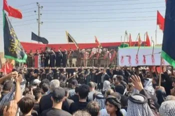 بزرگترین موکب اربعینی ذی‌قار، رهسپار کربلا + عکس