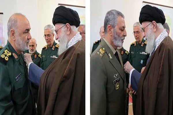اعطای نشان فتح به فرماندهان کل ارتش و سپاه