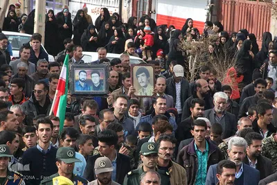 تشییع پیکر دو شهید گمنام در شهرستان بوانات فارس