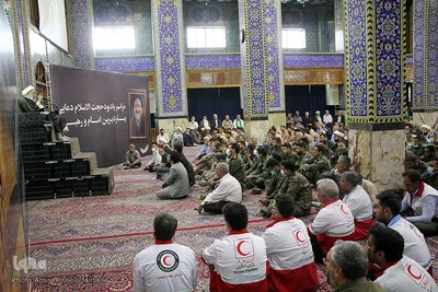 مجلس ترحیم حجت الاسلام سید محمود دعایی سرپرست روزنامه اطلاعات و همچنین هشت درگذشته حادثه اخیر قطار در مسجد حظیره یزد