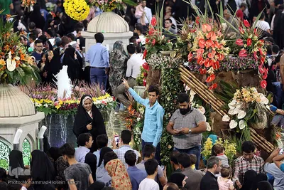 حرم مطهر رضوی در شب میلاد حضرت رضا(ع)