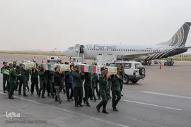 استقبال از پیکر ۳ شهید تازه تفحص شده دفاع مقدس در شیراز‎‎