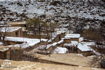 بارش برف در روستای «کندازی‎‎» - استان فارس