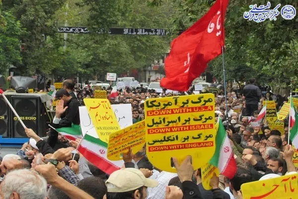 راهپیمایی مردم ساری علیه حمله تروریستی عوامل استکبار در شیراز و آمل