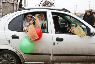 راهپیمایی خودرویی در قزوین به مناسبت نیمه شعبان