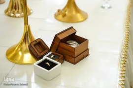 مراسم عقد زوجین جوان در جوار حرم مطهر حضرت شاهچراغ علیه السلام، به‌مناسبت میلاد خجسته مولود کعبه