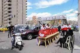 مراسم گلریزان جامعه ورزش برای کمک به مردم سیل‌زده