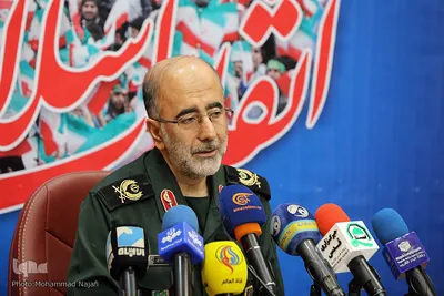 نشست خبری سردار عبدالرضا آزادی رئیس کارگروه بسیج دهه فجر انقلاب اسلامی