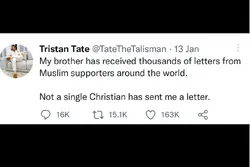 Des milliers de musulmans ont soutenu Andrew Tate