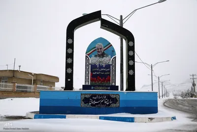 بارش برف در شهر تاریخی ایزدخواست فارس
