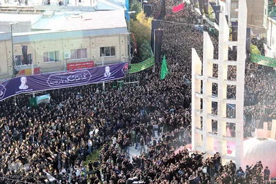 دسته بزرگ عزاداری حسینیه اعظم زنجان در روز تاسوعا