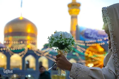حرم مطهر رضوی در شب نیمه شعبان