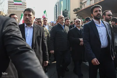 حضور مسعود پزشکیان، رئیس‌جمهور در مراسم یوم‌الله ۲۲ بهمن