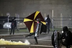 Video: Demonstranten verbrennen US-Flaggen