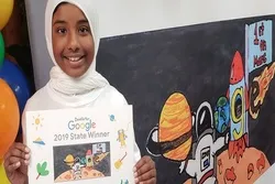 10 yaşlı müsəlman qız ‘Google’nin təşkil etdiyi rəsm yarışmasının qalibi olub - FOTO