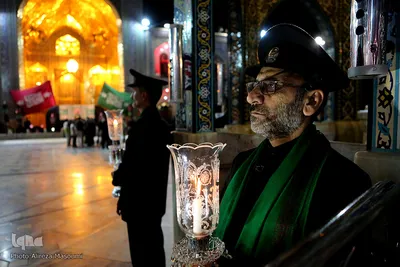 آیین خطبه خوانی شب عاشورا در حرم مطهر رضوی