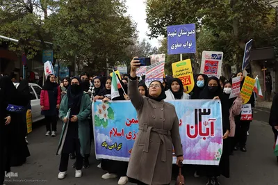 حضور پرشور مردم اهر در راهپیمایی 13 آبان
