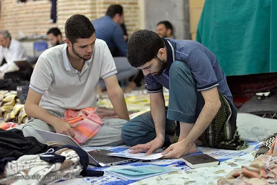 مراسم معنوی اعتکاف در مسجد جامع بازار تهران