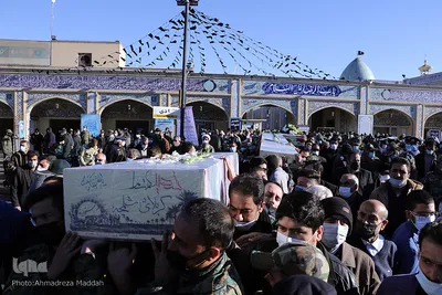 مراسم وداع با پیکر مطهر شهدای تازه تفحص شده در شیراز‎‎