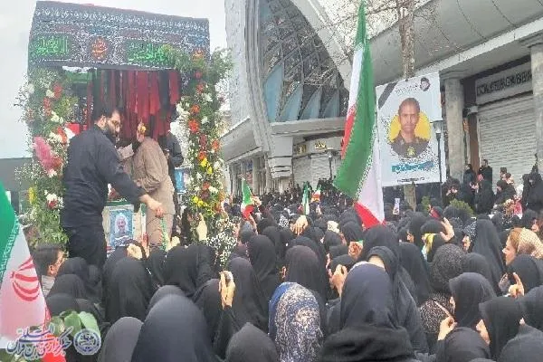 آیین تشییع دو پیکر مطهر شهید حملات صهیونی آمریکایی در قائم شهر