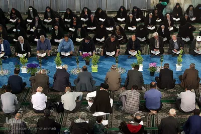 مراسم جزء خوانی قرآن کریم در مصلی امام علی(ع) حرم مطهر حضرت عبدالعظیم حسنی (ع)
