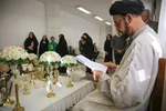برگزاری مراسم عقد ازدواج جمعی از جوانان، به‌مناسبت ولادت باسعادت امام حسن مجتبی(ع)