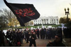 Masu Juyayin Arbaeen A Gaban Fadar White House A Birnin Washington Na Amurka