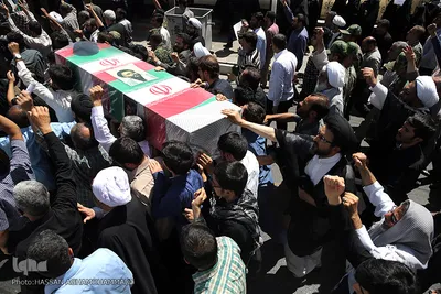 مراسم تشییع پیکر پاک مجاهد جانباز شهید حجت الاسلام سید «مهدی تقوی» از شهدای حادثه تروریستی مجلس در قم