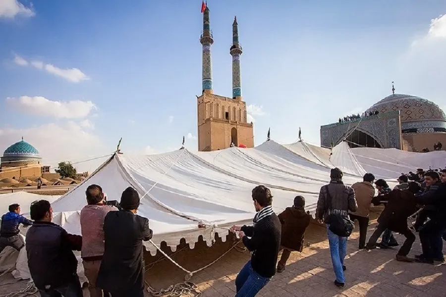 فیلم/ پوش‌کشی مسجد جامع یزد