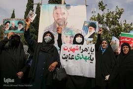 مراسم تشییع پیکر مطهر روحانی شهید مدافع امنیت در شیراز