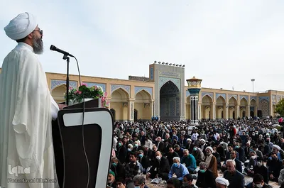 اقامه نماز عید فطر در زیارتگاه شهید مدرس(ره) کاشمر