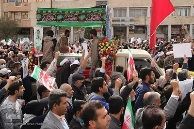 مراسم تشییع پیکر مطهر روحانی شهید مدافع امنیت در شیراز