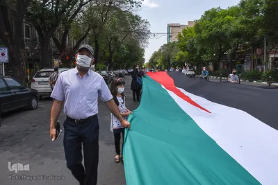 پرچم 200 متری فلسطین در تبریز