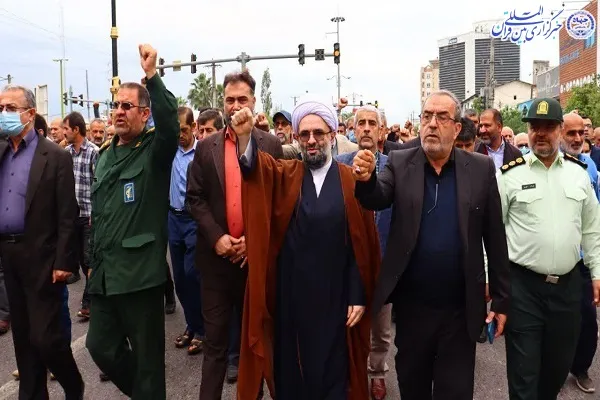 راهپیمایی مردم شهرستان نور در محکومیت اقدامات تروریستی اخبر در کشور